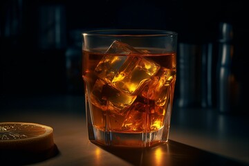 a glass of ice tea. AI generative