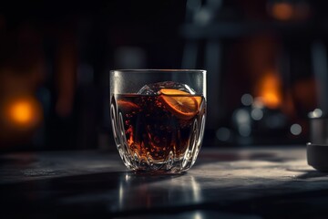 a glass of lemon ice tea. AI generative