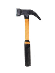Hammer with handle for repair work,watercolor illustration isolated on a white background