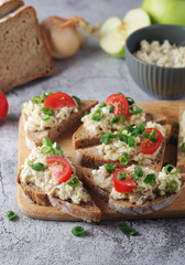 Vorschmack sandwiches - typical Jewish dish