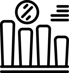 Graph chart icon outline vector. Tax deduction. Money finance
