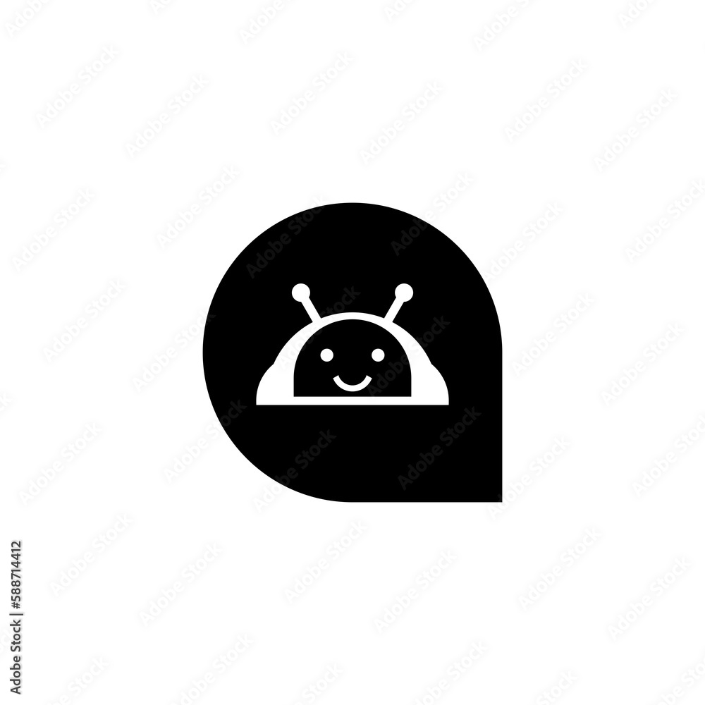 Poster communication chat bot icon isolated on transparent background