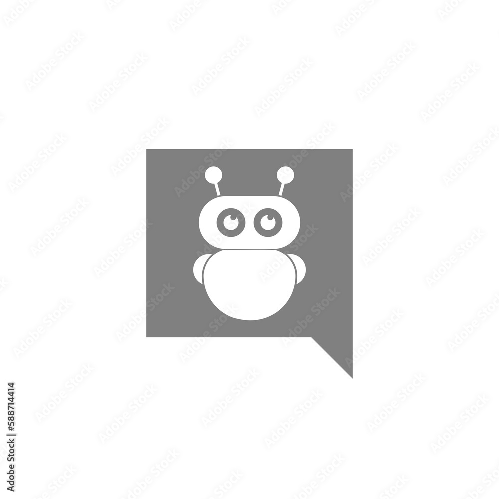 Poster communication chat bot icon isolated on transparent background