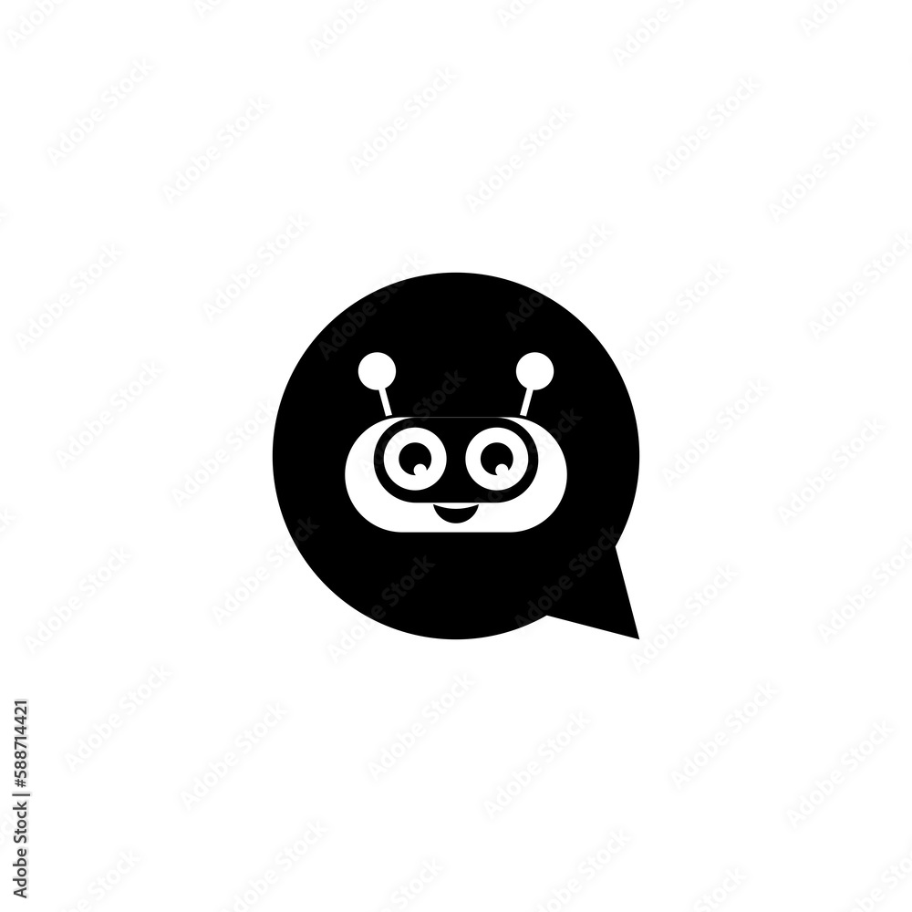 Poster communication chat bot icon isolated on transparent background