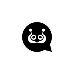 Communication chat bot icon isolated on transparent background