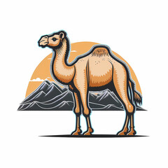 Camel Isolated on White Background. Generative AI