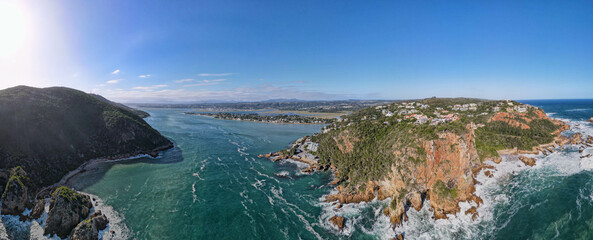 Drone view at the heads rock near Knysna in South Africa