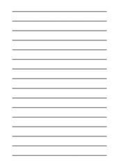 Blank sheet of paper with horizontal lines for writing. Notebook paper