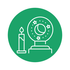 Crystal Ball line icon. Isolated vector element.