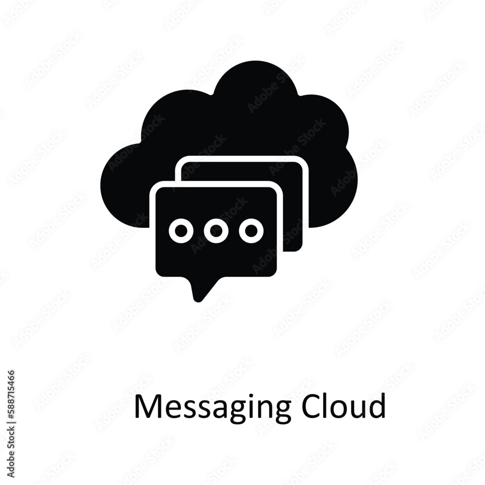 Poster messaging cloud vector solid icons. simple stock illustration stock