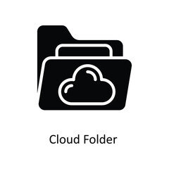 Fototapeta premium Cloud Folder Vector Solid Icons. Simple stock illustration stock