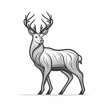 Deer Isolated On White Background. generative AI