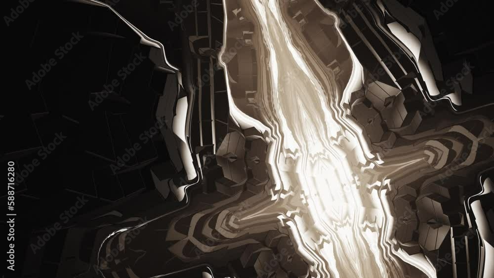 Poster golden fractals seamless pattern - animation
