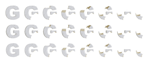 Milk cream with Almonds and Vanilla Ice Cream Bars G-shaped, 3D rendering