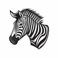 Plakat Zebra Isolated on White Background. Generative AI 