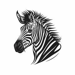 Zebra Isolated on White Background. Generative AI 