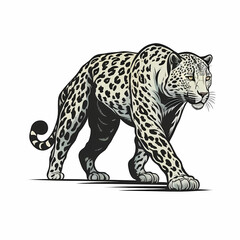 Jaguar Isolated On White Background. Generative AI