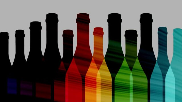 Bottle of alcohol illustration.Design for wine. Alcohol vector background. Template for drink card.