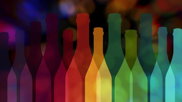 Bottle of alcohol illustration.Design for wine. Alcohol vector background. Template for drink card.