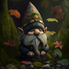 Obraz na płótnie Canvas Mysterious Little Man of the Forest - aI generated