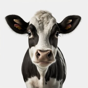 Majestic Bovine: Hero Image for Webpage Featuring an Adorable Cow. Generative AI