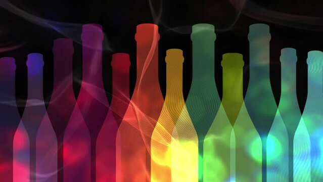 Bottle of alcohol illustration.Design for wine. Alcohol vector background. Template for drink card.