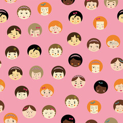 Naklejka premium Feminine look, abstract personage, mascot design, funny face, cute icon.