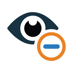 eye, eyeball, minus, eye care icon