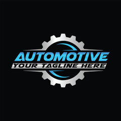 Gear and Wrench, Automotive, car silhouette, Car dealership, auto dealership, tire icon, car logo design vector