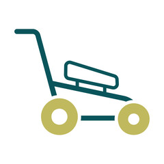 Lawn mower vector icon. Gardening grass-cutter