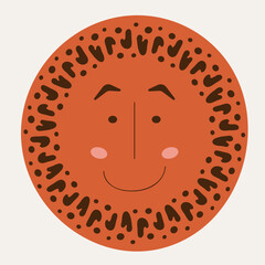 Male bizarre visage, abstract personage, mascot design, funny face, cute icon