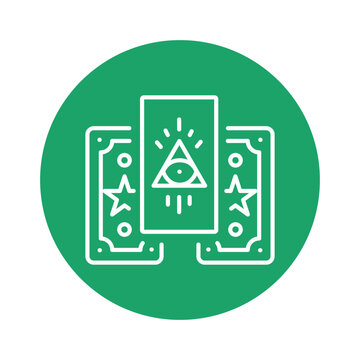 Tarot cards line icon. Isolated vector element.