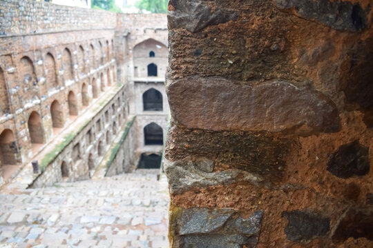 Agrasen Ki Baoli - Step Well situated in the middle of Connaught placed New Delhi India, Old Ancient archaeology Construction
