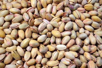 Pistachios (Antep Fistigi). Close up of organic pistachios in the market. Turkish bazaar        