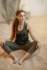 woman sitting on the floor