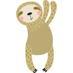 Cute funny zebra with one leg up cartoon character illustration. Hand drawn Scandinavian style flat design, isolated vector. Tropical animal, jungle wildlife, safari, nature, kids print element