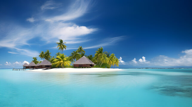tropical paradise island Generative AI