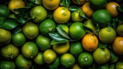 lemons in a market created with Generative AI technology