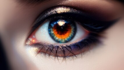 Beautiful makeup eyes. Generative AI