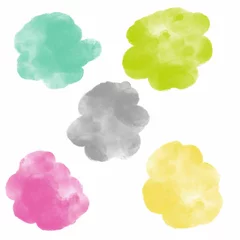 Deurstickers colorful background watercolor green yellow grey pink  © Елена Заступ
