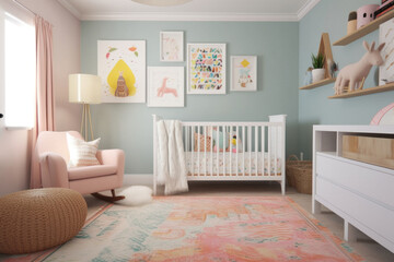 Whimsical Nursery with Frames for Wallart