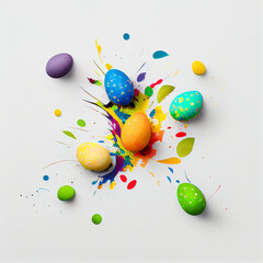 easter eggs in a nest generative ai