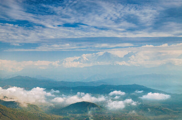 View of the foothills of the Himalayas. Nepal