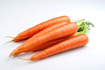 Fresh carrots isolated with a white background Generative AI Illustration