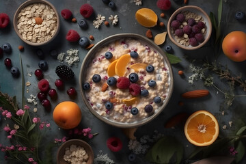 Obraz na płótnie Canvas Hearty breakfast, porridge. Generative AI