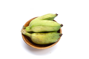 Cultivated banana on white background.