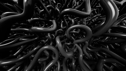 Abstract blask cables. 3d rendering