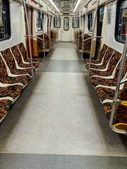 empty train car in metro seat passengers transport