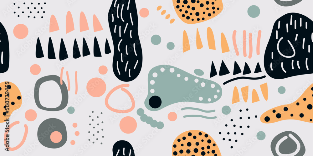 Poster Scandinavian shapeless abstraction. Seamless pattern for a stylish interior.
