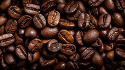coffee beans background created with Generative AI technology